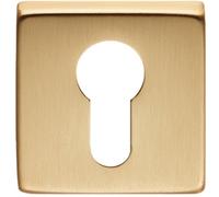 Loops Screwless Round Euro Profile Escutcheon - Satin Brass 50mm Door Key Plate