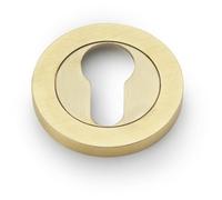 Loops Screwless Round Euro Profile Escutcheon - Satin Brass Pvd 50mm Door Key Plate