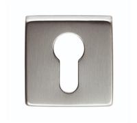 Loops Screwless Round Euro Profile Escutcheon - Satin Chrome 50mm Door Key Plate