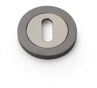 Loops Screwless Round Standard Profile Escutcheon - Dark Bronze 50mm Lock Key Plate