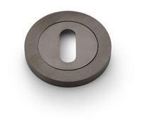 Loops Screwless Round Standard Profile Escutcheon Dark Bronze Pvd 50mm Lock Key Plate