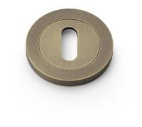 Loops Screwless Round Standard Profile Escutcheon - Italian Brass 50mm Lock Key Plate