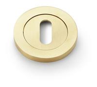 Loops Screwless Round Standard Profile Escutcheon Satin Brass Pvd 50mm Lock Key Plate