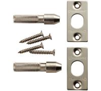 Loops Security Hinge Bolt Set 56 x 13mm Bolt Fixing Plates Satin Stainless Steel in Metallics Loops Metallics