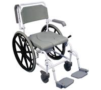 Loops Self Propelled Shower Commode Chair - Rust Free Alloy Frame - 7.5 Litre Potty Loops Multicolor
