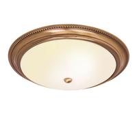 Loops Semi Flush Ceiling Light Brass & Frosted Glass Large Round Dome Traditional Lamp in Clear Loops Clear