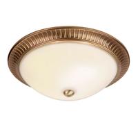 Loops Semi Flush Ceiling Light Brass & Frosted Glass Round Traditional Lamp & Rose in Clear Loops Clear