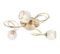 Loops Semi Flush Ceiling Light Brass Glass Beads 3 Bulb Hanging Pendant Lamp Shade in Clear Loops Clear