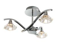 Loops Semi Flush Ceiling Light Chrome Clear Crystal 3 Bulb Hanging Pendant Lamp Shade Loops Multicolor