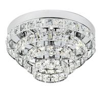 Loops Semi Flush Ceiling Light Chrome & Crystal 4 Bulb Round Feature Lamp Holder Kit Loops Multicolor