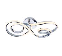 Loops Semi Flush Ceiling Light Chrome Plate & White Silicone 36W LED module Loops White