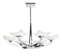 Loops Semi Flush Ceiling Light Chrome & Scavo Glass 6 Bulb Hanging Pendant Lamp Shade in Clear Loops Clear