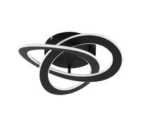 Loops Semi Flush Ceiling Light Colour Black Shade White Plastic Bulb LED 35W Included Loops Black