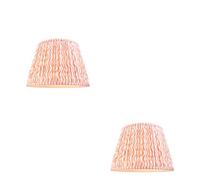 Loops Set Of 2 Coral Pink Tapered Lamp Shades - Handcrafted Elegance For Your Home