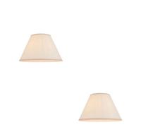 Loops Set Of 2 Vintage White Tapered Lamp Shades - Elegant Fabric Design For Home Décor