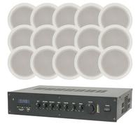 Loops Shop Restaurant Wireless Background Music Kit 120W Mixer Amp & 15X Speakers