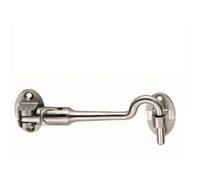 Loops Silent Pattern Cabin Hook & Eye Bright Stainless Steel 100mm Arm Cabinet Hatch
