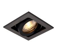 Loops Single Adjustable Recessed Boxed Downlight - 50W GU10 Reflector - Matt Black Loops Black