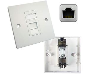Loops Single CAT6a Shielded/Screened Wall Plate - Tool-Less RJ45 Ethernet/Network Socket Outlet - Internet/WiFi Data Face Plates - LAN FTP
