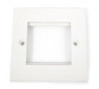 Loops Single Gang White Wall Plate Frame 85mm x 85mm - Fit 2 x Euro Modules (50mm x 50mm) - Outlet Faceplate Frame, FP-S2S