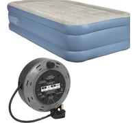 Loops Single High Raised Inflatable Air Bed With Built-In Pump And Extension Lead For Camping