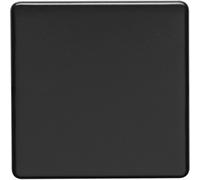 Loops Single Screwless Matt Black Blanking Plate Round Edged Wall Box Hole Cover