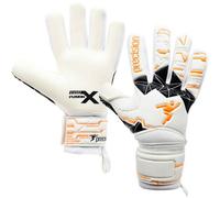 Loops Size 10 Pro Adult Goal Keeping Gloves - Contact Duo Replica White/orange Glove