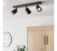 Loops Sleek Black Triple LED Ceiling Spotlight - Indoor Home Lighting Loops Black