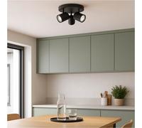 Loops Sleek Black Triple Round Ceiling Spotlight Gu10 For Modern Bathroom Lighting