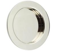 Loops Sl ircular Flush Pull In Polished Nickel For Modern Interiors - Door Handle