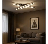 Loops Sleek Modern Black Led Ceiling Light For Indoor Spaces - Stylish Semi Flush Design