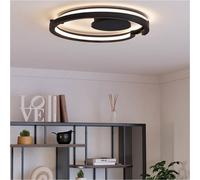 Loops Sleek Modern Black Led Ceiling Light For Indoor Spaces - Stylish Semi-Flush Design