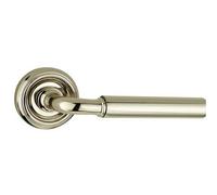 Loops Sleek Polished Nickel Door Handle On Rose For Modern Homes - Interior Handle