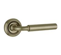 Loops Sleek Satin Nickel Door Handle On Rose For Modern Homes - Interior Handle