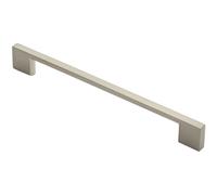 Loops Slim D Shape Pull Handle 220 x 8.5mm 192mm Fixing Centres Satin Nickel in Metallics Loops Metallics