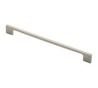 Loops Slim D Shape Pull Handle 290 x 9mm 256mm Fixing Centres Satin Nickel in Metallics Loops Metallics