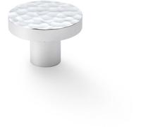 Loops Slim Hammered Door Knob Polished Chrome 38mm Round Cupboard Cabinet Pull Handle