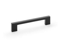 Loops Slim Square Bar Pull Handle - Matt Black - 128mm Centres Solid Brass Drawer