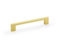 Loops Slim Square Bar Pull Handle - Satin Brass - 160mm Centres Solid Brass Drawer