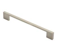 Loops Slimline D Shape Pull Handle 190 X 7mm 160mm Fixing Centers Satin Nickel