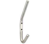 Loops Slimline One Piece Hat & Coat Hook 59mm Projection Satin Stainless Steel in Metallics Loops Metallics