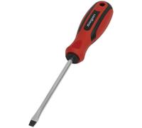 Loops Slotted 5 x 100mm Screwdriver with Soft Grip Handle - Chrome Vanadium Shaft Loops Multicolor