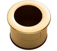 Loops Small Recessed Sliding Door Flush Pull - 29mm Round 23mm Depth Polished Brass