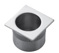 Loops Small Recessed Sliding Door Flush Pull - 30mm Square 23mm Depth Satin Chrome