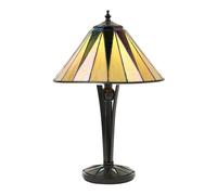Loops Small Tiffany Glass Table Lamp - Geometric Design - Black Finish - 40W E14 Golf Loops Black