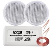 Loops Smart Home Bluetooth Amplifier & 2X Ceiling Mini Speaker Kit Compact Hifi Amp