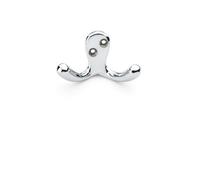 Loops Solid Brass Victorian Double Robe Coat Hook Wall Mounted Holder Polished Chrome