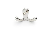 Loops Solid Brass Victorian Double Robe Coat Hook Wall Mounted Holder Polished Nickel