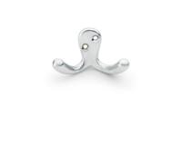 Loops Solid Brass Victorian Double Robe Coat Hook - Wall Mounted Holder Satin Chrome