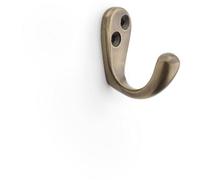 Loops Solid Brass Victorian Single Robe Coat Hook - Wall Mounted Holder Antique Brass